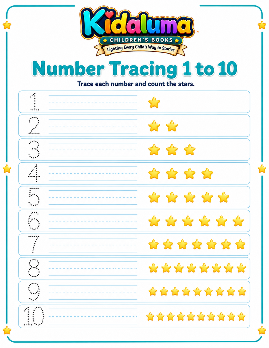 Number Tracing 1 to 10