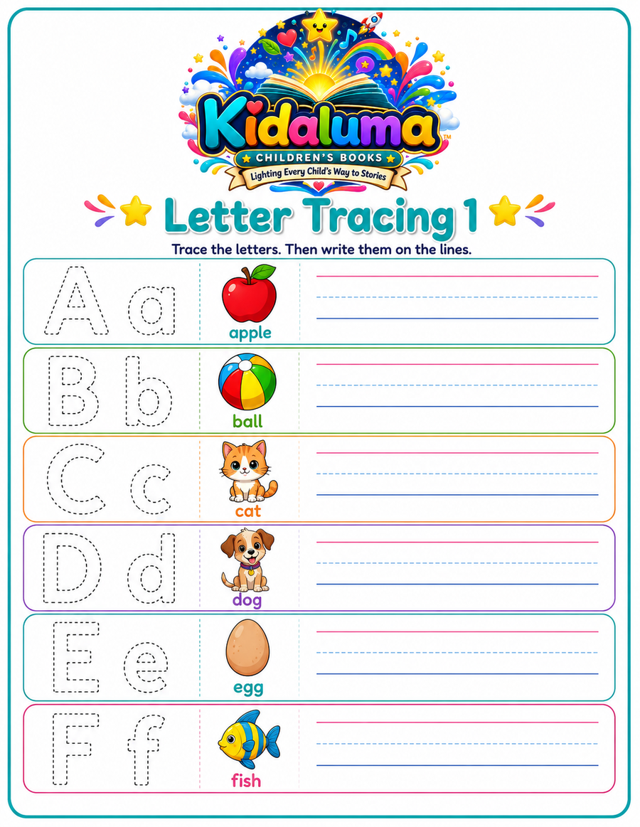 Letter Tracing 1 — A to F