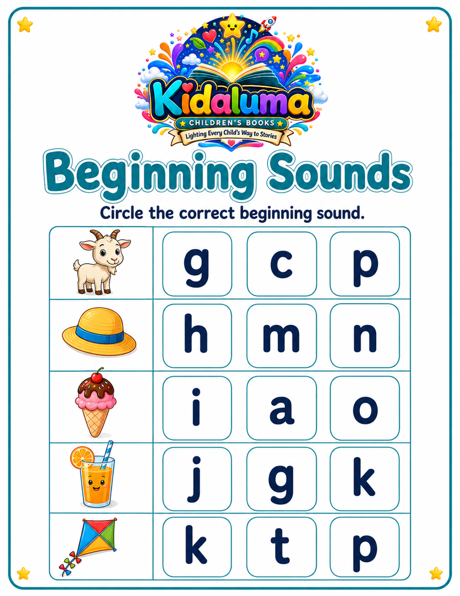 Beginning Sounds — G to K